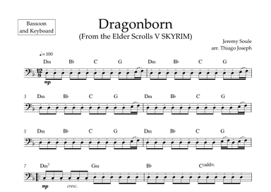 Dragonborn (skyrim Theme) (arr. Thiago Joseph)
