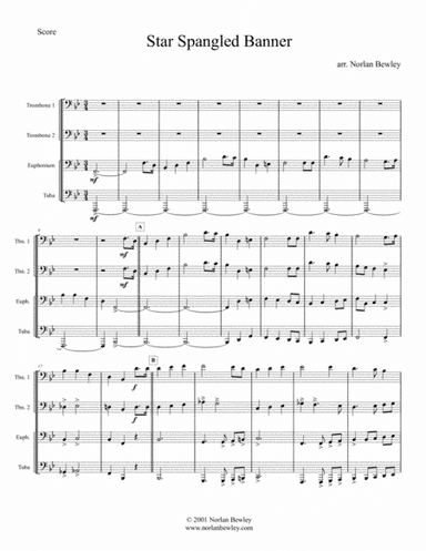 Star Spangled Banner - Low Brass Quartet (arr. Norlan Bewley)