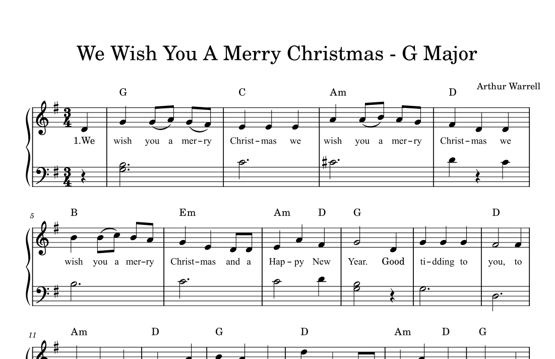 We Wish You A Merry Christmas (arr. © PianoWithMichael.com)