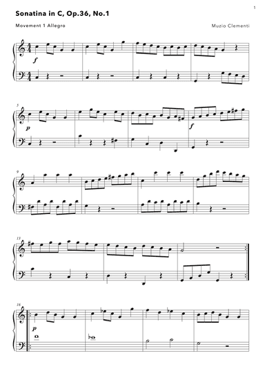 Sonatina in C major Op36 No1 - Movement 1 : Allegro (arr. Benny Chaw)