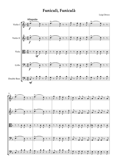 Funiculì, Funiculà - String Quintet (arr. Karen Gueiros)