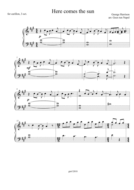 Here Comes The Sun (arr. Goos ten Napel)