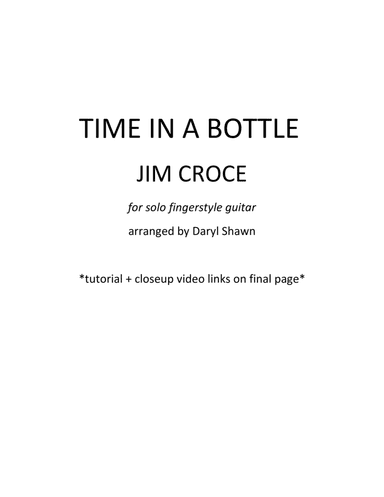 Time In A Bottle (arr. Daryl Shawn)