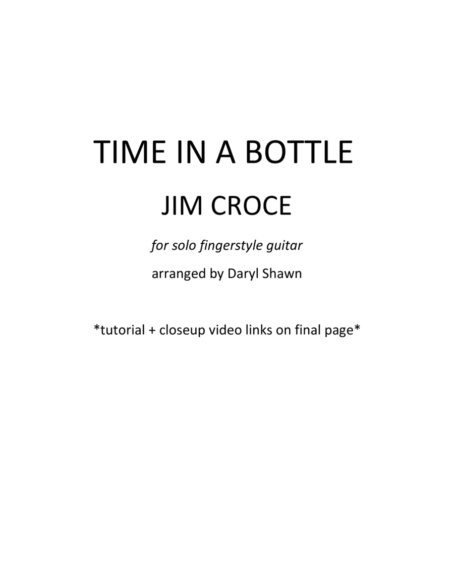 Time In A Bottle (arr. Daryl Shawn)