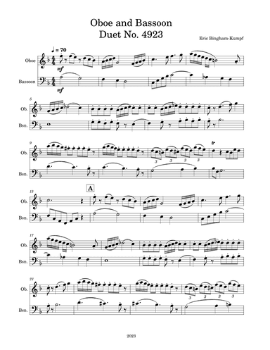 Oboe and Bassoon Duet No. 4923