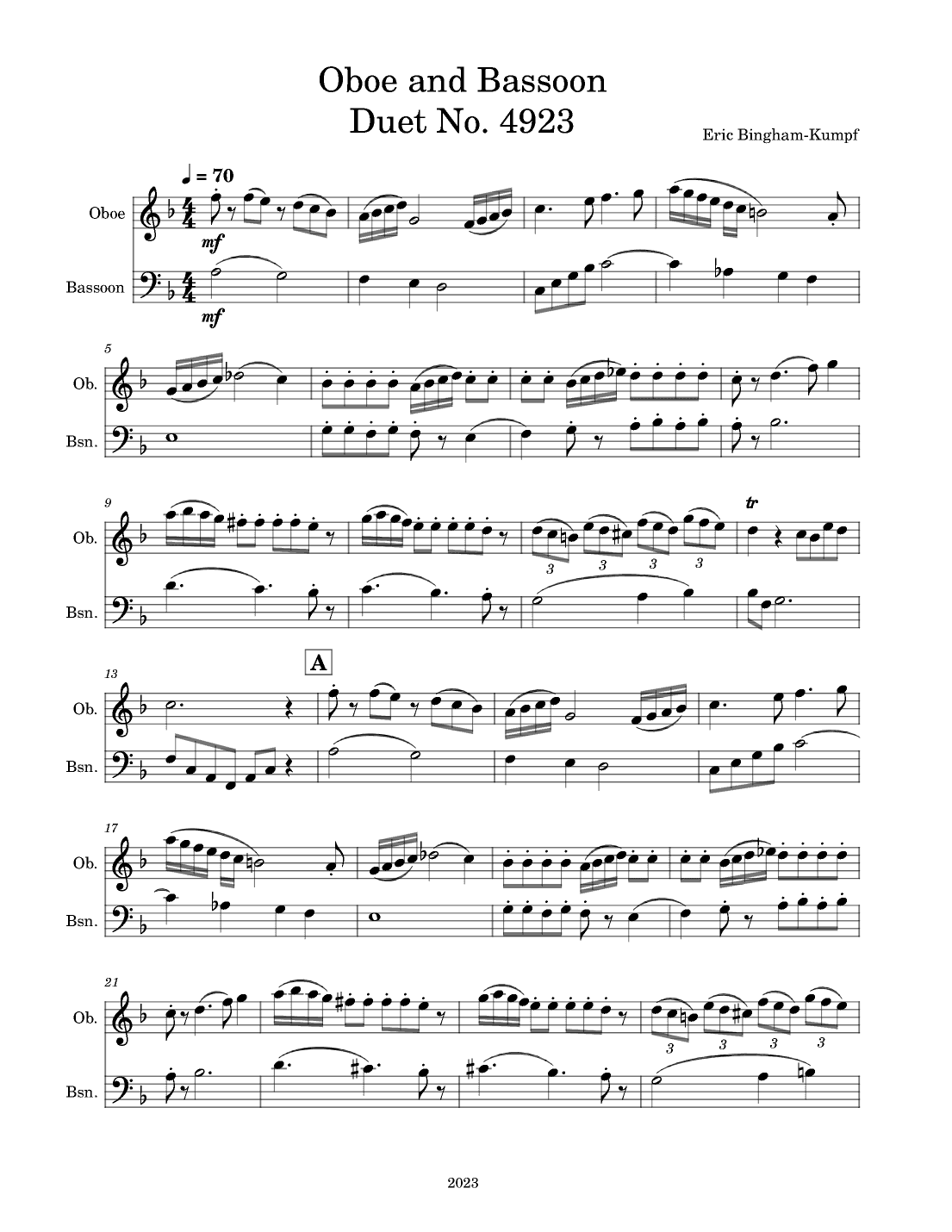 Oboe and Bassoon Duet No. 4923