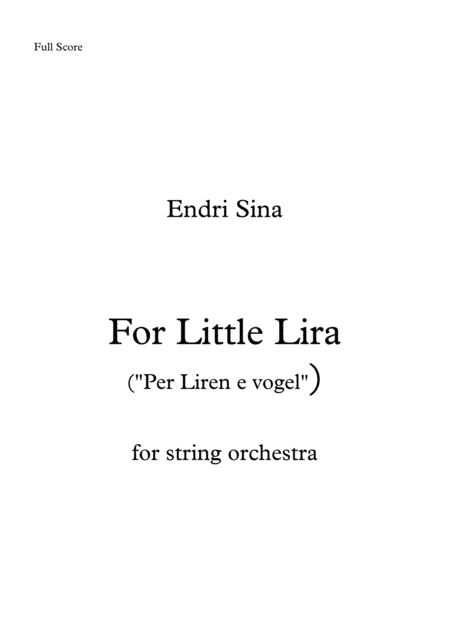 "For Little Lira" for string orchestra
