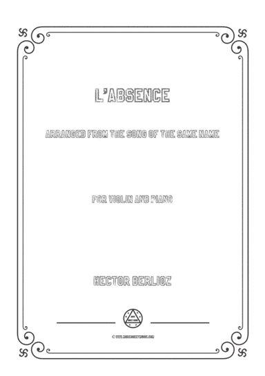 Berlioz-L'absence,for Violin and Piano (arr. MSM)