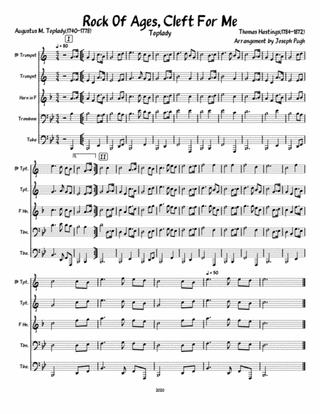 Rock Of Ages (Brass Quintet) (arr. Joseph Pugh)