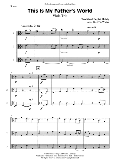 This Is My Father's World (arr. Gert Th. Walter)
