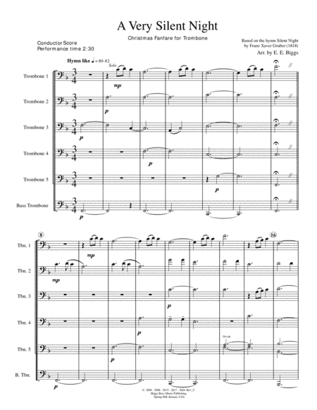 A Very Silent Night (arr. E. E. Biggs)