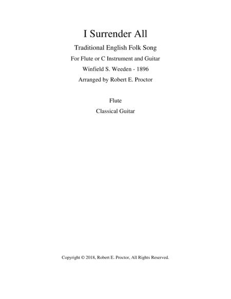 I Surrender All for Flute (C Instrument) and Guitar (arr. Robert E. Proctor)