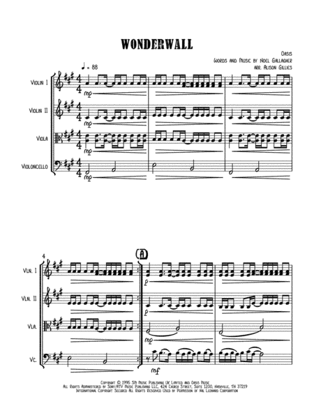 Wonderwall (arr. Alison Gillies)