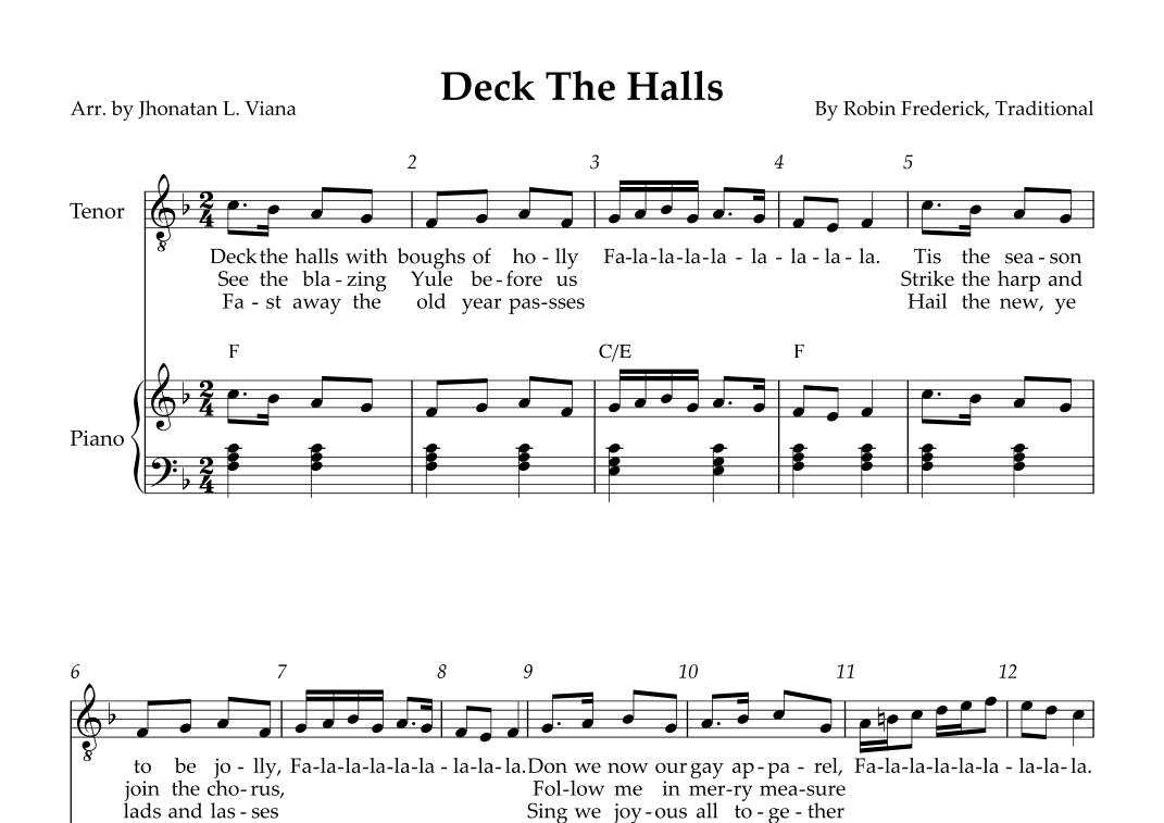 Deck The Halls (arr. Jhonatan Lucio Viana)