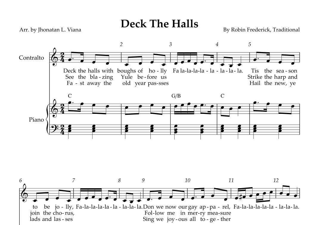 Deck The Halls (arr. Jhonatan Lucio Viana)