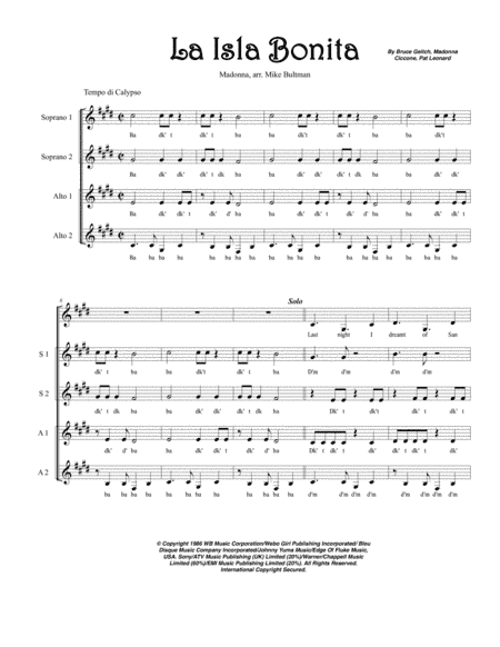 La Isla Bonita (arr. Mike Bultman)
