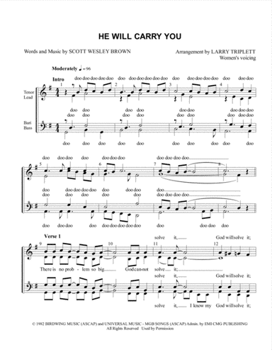 He Will Carry You (arr. Larry Triplett)