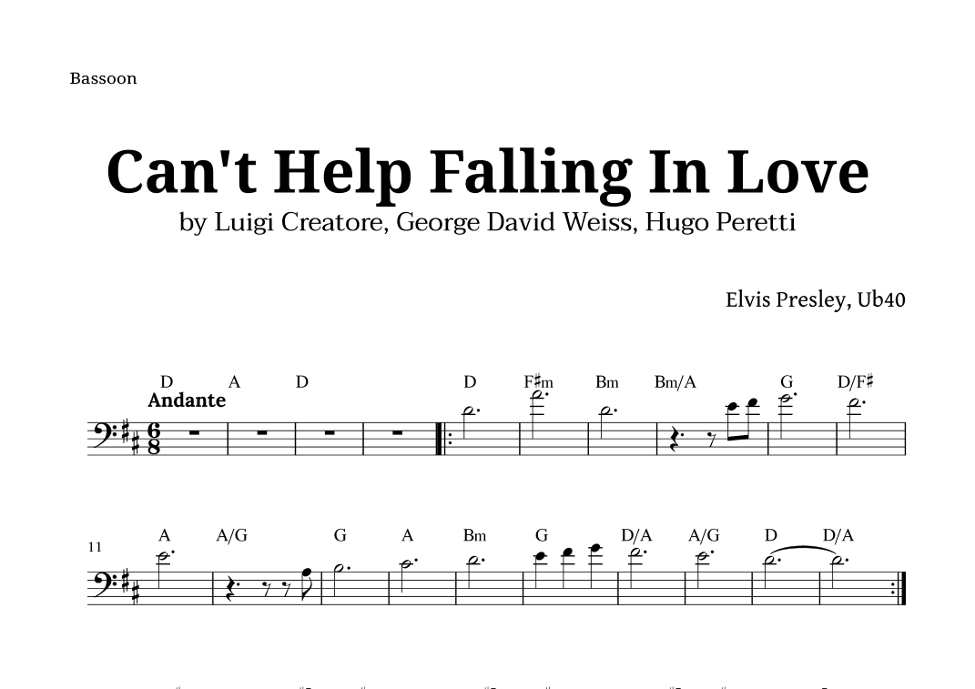 Can't Help Falling In Love (arr. Langanho)