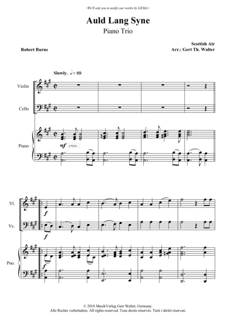 Auld Lang Syne (arr. Gert Th. Walter)