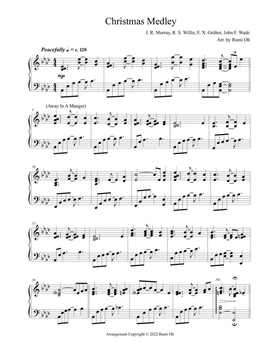 Christmas Medley (Hymn Arrangement for Advanced piano) (arr. Rumi Oh)