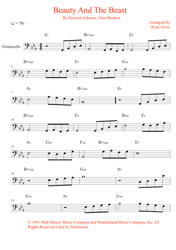 Beauty And The Beast (arr. Rene Alves)