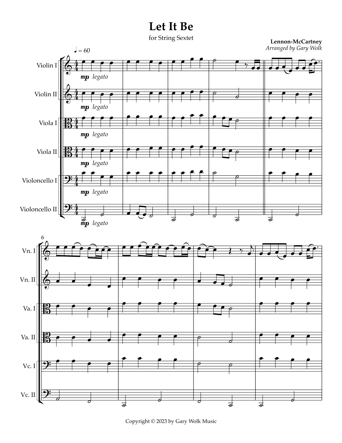 Let It Be (arr. Gary Wolk)