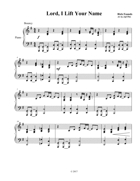 Lord, I Lift Your Name (arr. Jeff Pitts)