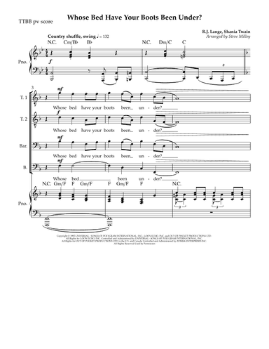 Whose Bed Have Your Boots Been Under? (arr. Steve Milloy)