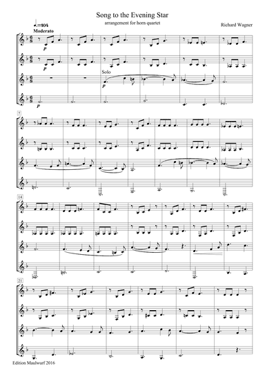 Song to the Evening Star (arr. Edition Maulwurf)