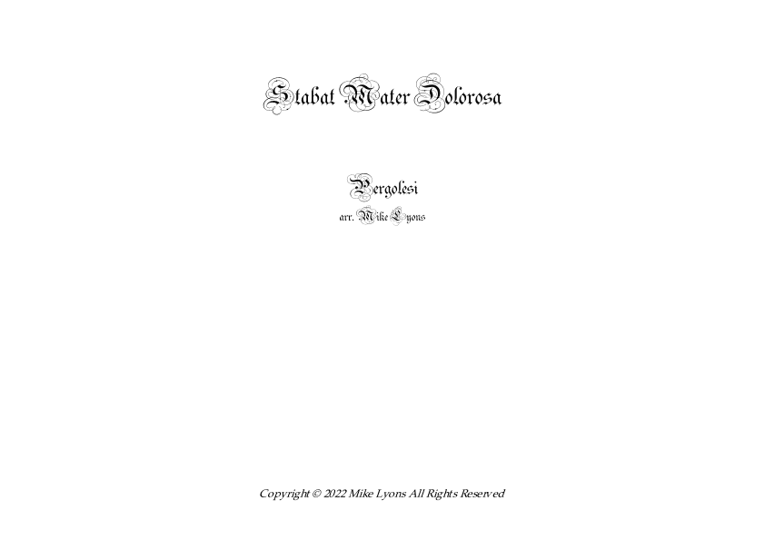 Brass Septet - Stabat Mater (Pergolesi) (arr. Mike Lyons)