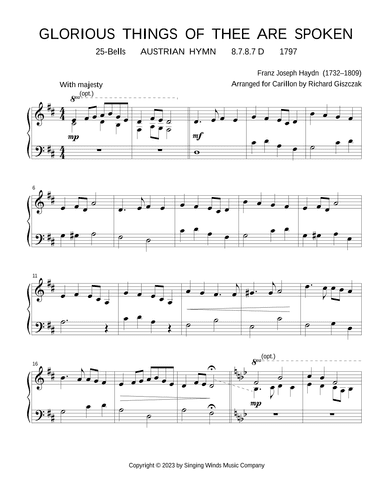 25B. Glorious Things of Thee Are Spoken (AUSTRIAN HYMN) (arr. Richard Giszczak)