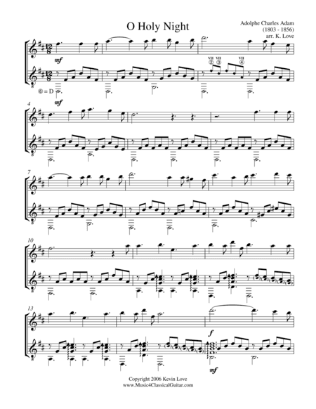 O Holy Night (Oboe and Guitar) - Score and Parts (arr. Kevin Love)