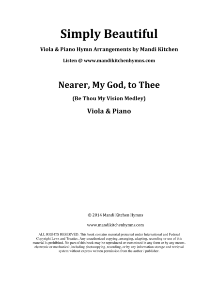 Nearer, My God, to Thee (Be Thou My Vision Medley) Viola & Piano Duet (arr. Mandi Kitchen)