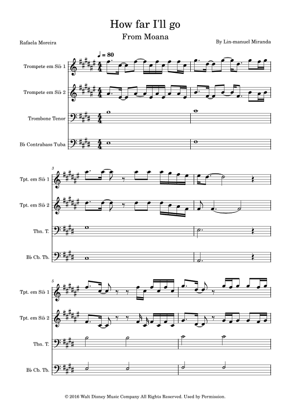 How Far I'll Go (arr. Rafaela Moreira)
