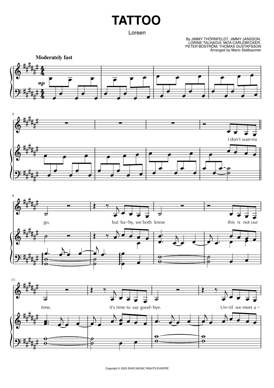 Tattoo (arr. Mario Stallbaumer)
