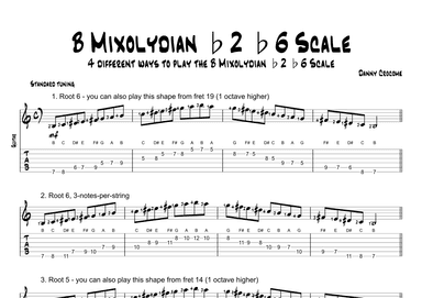 B Mixolydian b2 b6 Scale (4 Ways to Play)