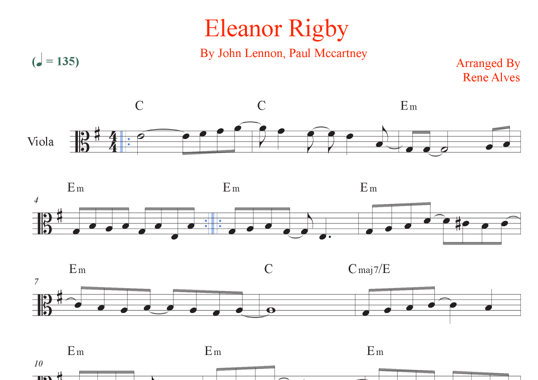 Eleanor Rigby (arr. Rene Alves)