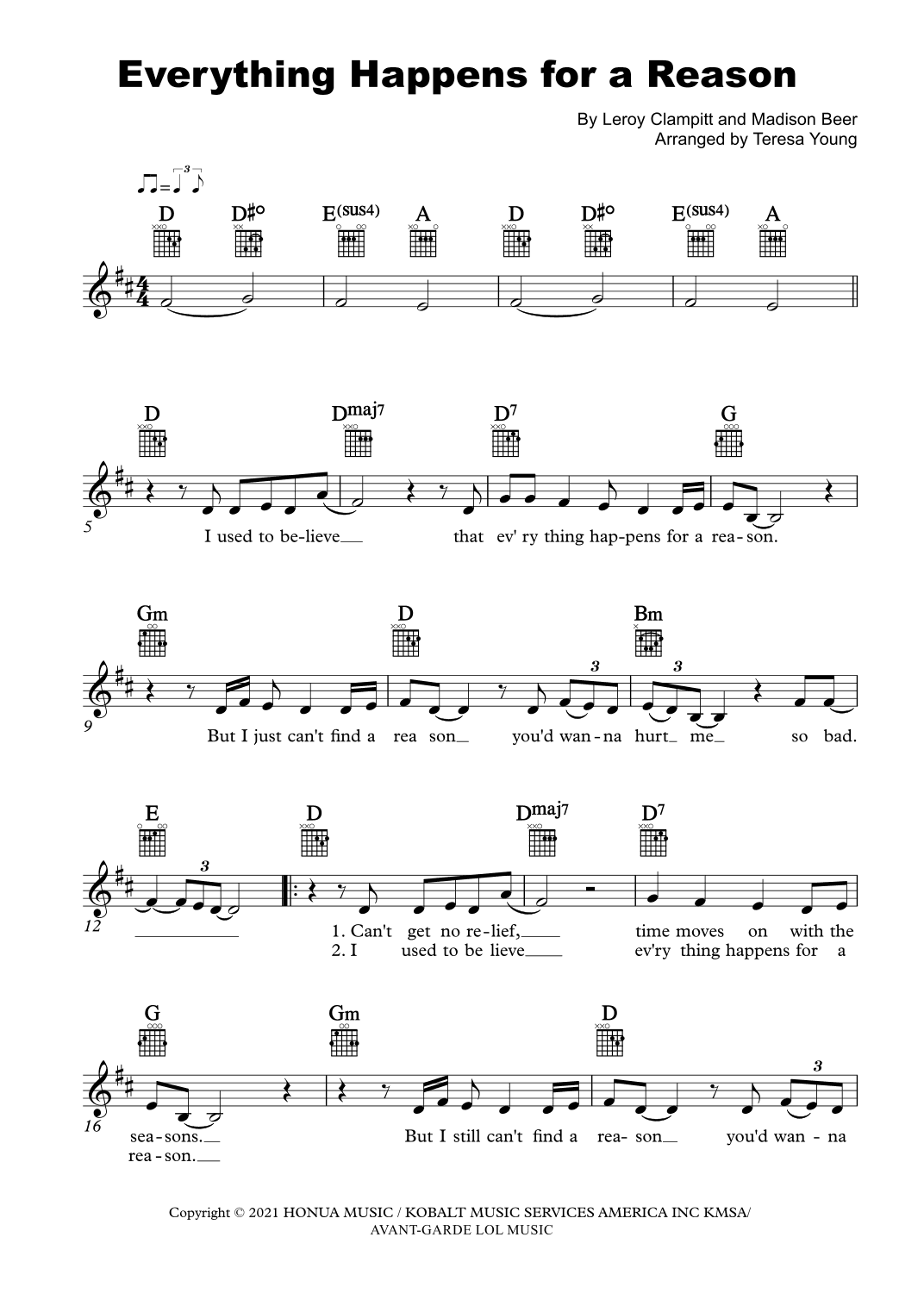 Everything Happens For A Reason (arr. Teresa Young)