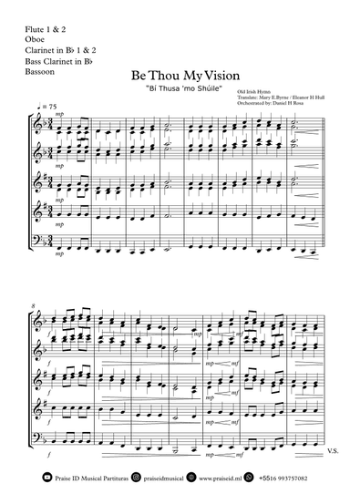 Be Thou My Vision - "Bí Thusa 'mo Shúile" - Easy Woodwind Quartet (arr. Daniel H Rosa)