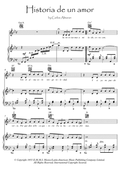 Historia De Un Amor (arr. PianoSheetNow)