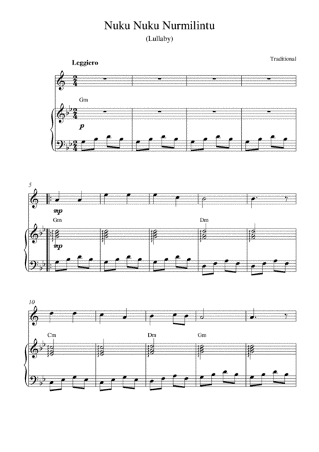 Nuku Nuku Nurmilintu (Lullaby) (arr. Kaiserin Rebecca)