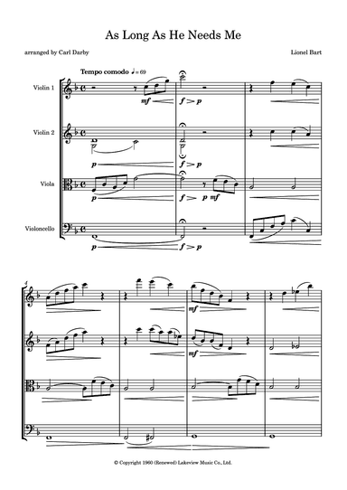 As Long As He Needs Me (arr. Carl Darby)