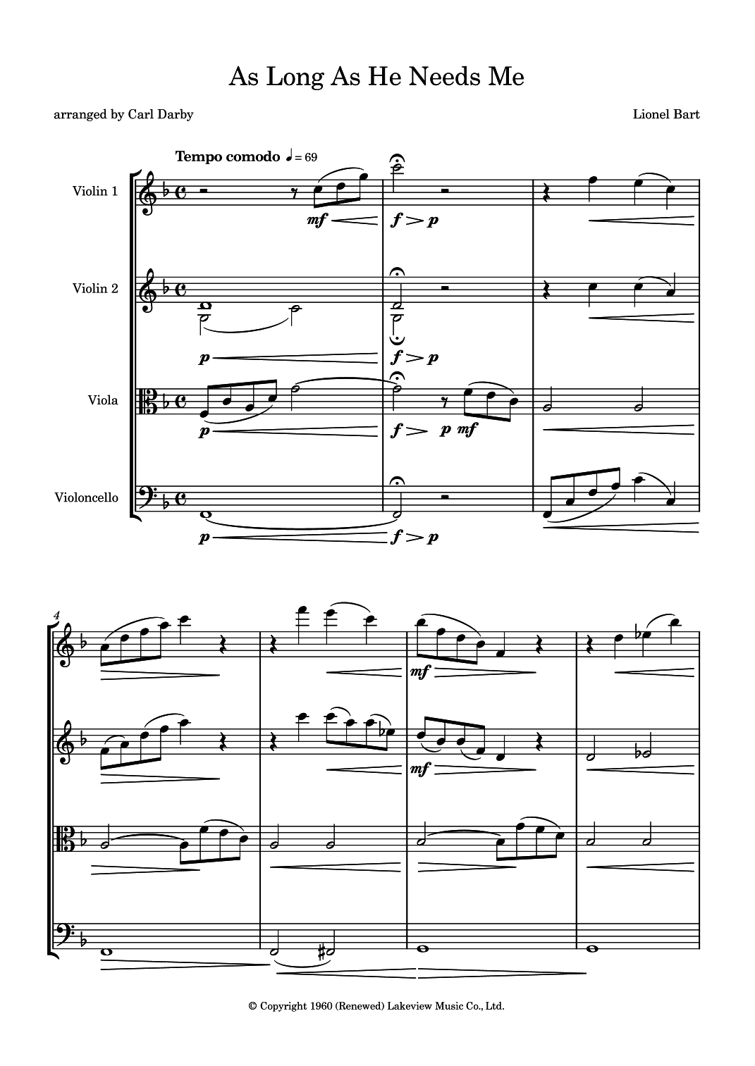 As Long As He Needs Me (arr. Carl Darby)