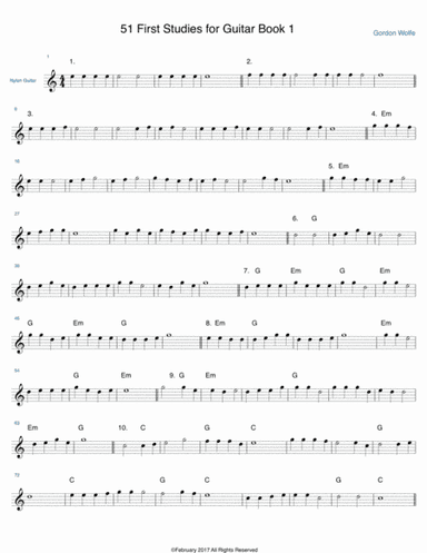 51 First Studies for Guitar Book 1