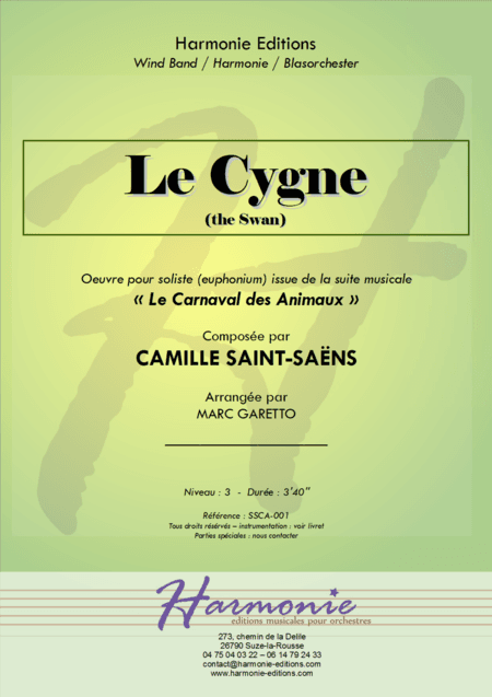 Le Cygne (The Swan) - Carnaval des Animaux (carnival of the animals) (arr. Marc GARETTO)
