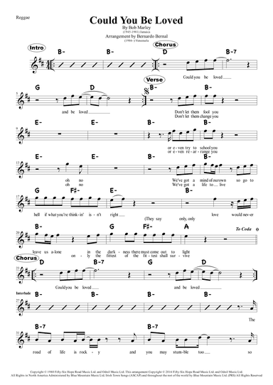 Could You Be Loved (arr. Bernardo Bernal Hidalgo)