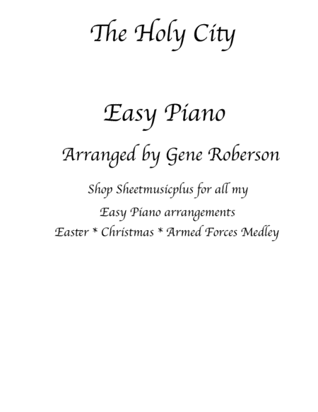 Th Holy City Easy Piano Version (arr. Gene Roberson)