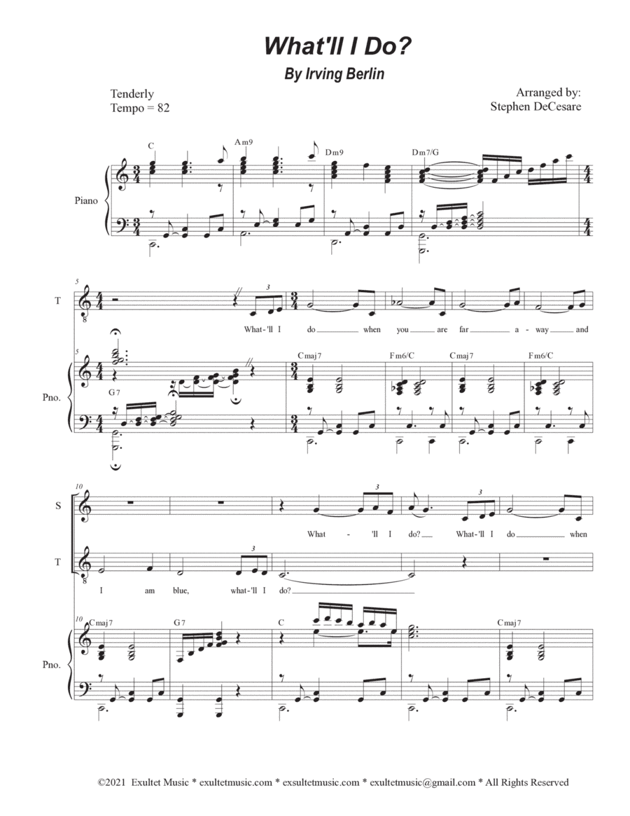 What'll I Do? (Duet for Soprano and Tenor solo) (arr. Stephen DeCesare)
