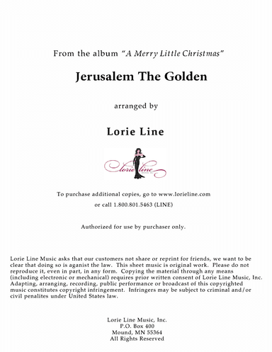O God Beyond All Praising (Jerusalem The Golden) (arr. Lorie Line)