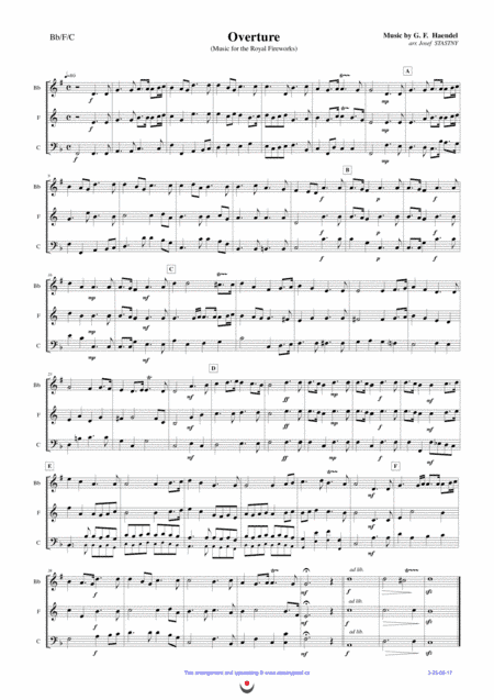Overture (Music for the Royal Fireworks) (arr. Josef STASTNY)